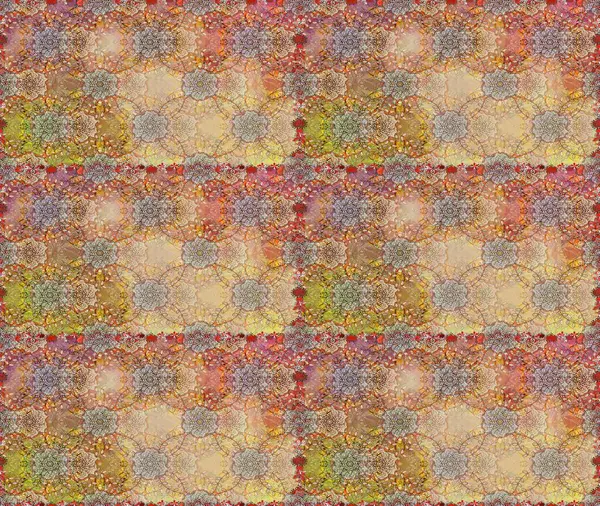 Düz Çiçek Elementleri Tasarımı. Bej ve kahverengi renkli çiçekler. Sevimli çiçek raster deseni. Renkli Bahar Teması Kusursuz Arkaplan.