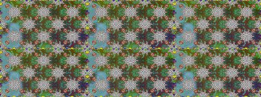 Raster illüstrasyonu. Ultraviyole kumaş deseni. Kusursuz desen. Organik motif arkaplanı.