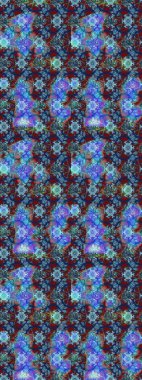 Süslü kumaş deseni. Raster illüstrasyonundaki çiçek desenli çizim. Renkli Bahar Teması eskiz kalıbı. Düz Çiçek Elementleri Tasarımı.