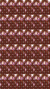 Raster illüstrasyonu. Kahverengi renklerde bahar çiçekleri. Raster çiçekleri klasik tarzda çizilmiş. Çiçekli yumuşak çizim deseni.