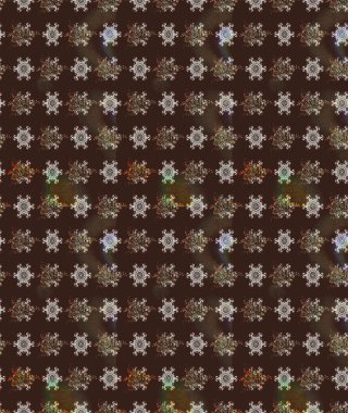 Kahverengi renkli etnik çiçeklerin olduğu zarif bir eskiz modeli. Asya Tekstil 'inde Raster Çiçek İllüstrasyonu.