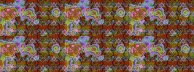 Anti-stres için soyut örnek sayfası. Raster illüstrasyonu. Kahverengi ve yeşil renklerde.