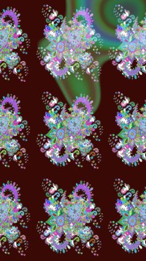 Çiçekli tebrik kartı. Raster illüstrasyonu. Doğum günü kartı ya da düğün davetiyesi. Kahverengi renklerde. Suluboya çiçek buketi. Çiçek arka planı.