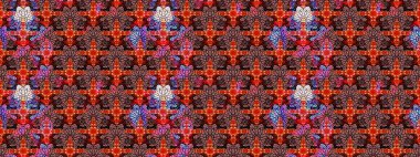 Güzel çiçek deseni. Kahverengi ve kırmızı renkte çiçekler. Renkli Bahar Teması eskiz kalıbı. Düz Çiçek Elementleri Tasarımı.