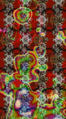 Süslü kumaş deseni. Raster deseni. Çiçekli çiçek deseni, suluboya..