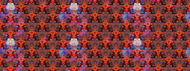 Güzel çiçek deseni. Kahverengi ve kırmızı renkte çiçekler. Renkli Bahar Teması eskiz kalıbı. Düz Çiçek Elementleri Tasarımı.