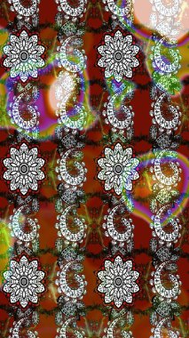 Suluboya çizimi. El çizimi. Çiçekli eskiz deseni. Kahverengi ve gri renkte çiçekler.