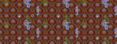 Soyut etnik raster çizim kalıbı. Kabile sanatı boho baskısı, klasik çiçek arkaplanı. Arkaplan dokusu, duvar kağıdı, kahverengi ve yeşil renkli çiçek teması.