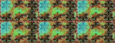 Raster illüstrasyonu. Oriental raster klasik yeşil ve altın desenli. Kusursuz soyut arkaplan.