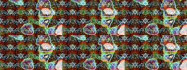 Çiçeksel fantezi tasarımı ve parlak bir arka plan çizimi. Renkli Bahar Teması eskiz kalıbı. Düz Çiçek Elementleri Tasarımı.