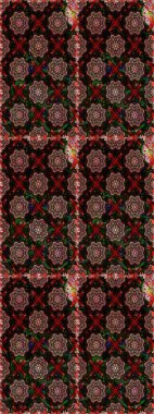 Siyah ve kahverengi renklerde. Raster illüstrasyonu. Çiçekli güzel suluboya desen.