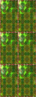 Yeşil ve kahverengi renkli çiçekler. Raster illüstrasyonunda kusursuz çiçek deseni.