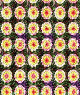 Raster illüstrasyonu. Suluboya çiçekli çiçek deseni. Sarı renkli Asya tekstili.