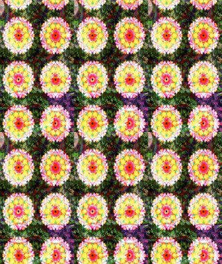 Raster illüstrasyonu. Suluboya çiçekli çiçek deseni. Sarı renkli Asya tekstili.