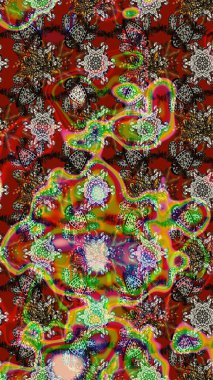 Etnik Mandala süsü. Raster Henna dövme stili. Tekstil, tebrik kartı, boyama kitabı, telefon kılıfı baskısı için kullanılabilir. Hint çiçekli desenli şal desenli..