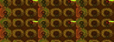 Renkli Bahar Teması eskiz kalıbı. Çiçeksel fantezi tasarımı ve parlak bir arka plan çizimi. Düz Çiçek Elementleri Tasarımı.