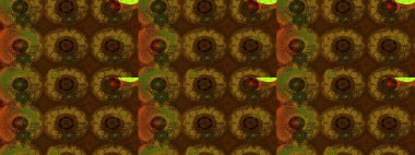 Renkli Bahar Teması eskiz kalıbı. Çiçeksel fantezi tasarımı ve parlak bir arka plan çizimi. Düz Çiçek Elementleri Tasarımı.