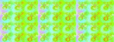 Yeşil ve nötr renklerde etnik çiçeklerle süslenmiş zarif bir eskiz. Asya Tekstil 'inde Raster Çiçek İllüstrasyonu.