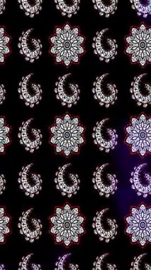 Renkli unsurlarla hareketli arka plan görüntüleri. Çiçekler. Eski model. Bayrak tarzı. Video kaydı. Şablon. Döngü. Kusursuz.