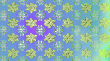 Renkli unsurlarla hareketli arka plan görüntüleri. Çiçekler. Eski model. Bayrak tarzı. Video kaydı. Şablon. Döngü. Kusursuz.