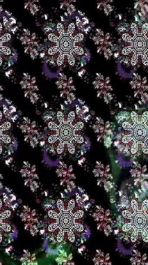 Renkli unsurlarla hareketli arka plan görüntüleri. Çiçekler. Eski model. Bayrak tarzı. Video kaydı. Şablon. Döngü. Kusursuz.. 