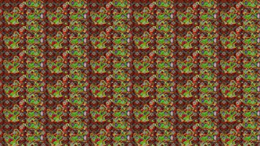 Raster illüstrasyonu. Çiçek deseni. Chichi 'nin kumaş kalıbını çiz. Renkli Bahar Teması eskiz kalıbı. Düz Çiçek Elementleri Tasarımı.