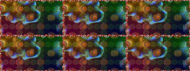 Kahverengi ve yeşil renkli çiçekler. Renkli Yaz Temalı Kusursuz Arkaplan. Düz Çiçek Elementleri Tasarımı. Çiçekli pürüzsüz retro desen.