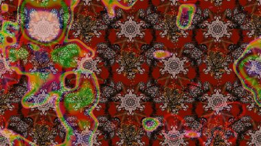 Küçük çiçekteki sevimli çiçek deseni. Raster illüstrasyonu. Çizim.