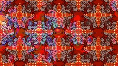 Çiçek desenli raster, kırmızı ve kahverengi çizgi grafik desenli soyut raster arkaplan. Modern stil dokusu.