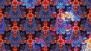 Desen, çizim, çiçek sınırı. Çiçek çelengi. Güzel, parlak, pürüzsüz kumaş, tuval. Kıvırcık, parlak örgü. Eski moda arka plan. Raster illüstrasyonu.