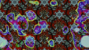 Renkli Bahar Teması eskiz kalıbı. Düz Çiçek Elementleri Tasarımı. Raster..