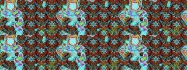 Çiçekli çiçek deseni, suluboya. Mavi ve kahverengi renkte çiçekler. Renkli Bahar Teması eskiz kalıbı. Düz Çiçek Elementleri Tasarımı. Raster illüstrasyonu.