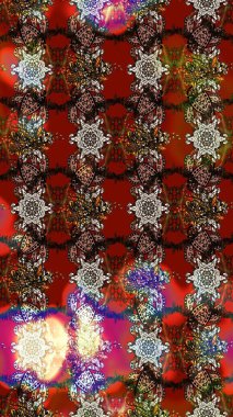 Vadinin çiçekleri kahverengi ve kırmızı renklerde. Raster çiçek desenleri çiziyor..