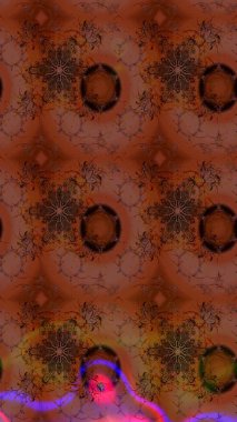 Raster. Zarif, parlak ve eskiz kahverengi ve kırmızı çiçek desenli tasarım. Sabıka baskıları, bebek kıyafetleri, duvar kâğıtları, paket kutuları vb..