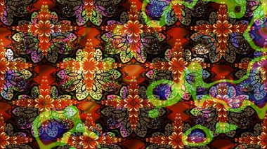 Kahverengi ve siyah renkli çiçekler. Sevimli çiçek raster deseni. Düz Çiçek Elementleri Tasarımı. Renkli Bahar Teması çizim şablonu.