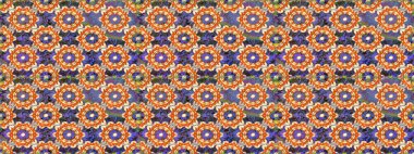 Turuncu renklerde, altın elementlerle kusursuz desen. Raster. Kusursuz altın desenli bukleler. Parlak dantel, stilize çiçekler, şal desenli. Doğu tarzı arabesk. Zarif altın deseni aç.