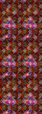 Raster illüstrasyonu. Kahverengi, kırmızı ve siyah renklerde. 3D çiçekler, çizim.