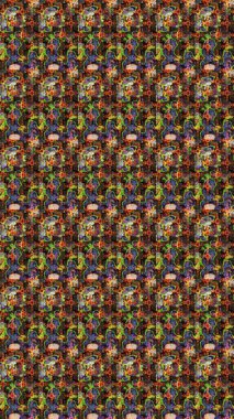 Karalama çiçekleri çizim kalıbı. Raster deseni. Sanat, çiçeklere ilham verir ve arka plan bırakır. Kahverengi el çizimi desen.