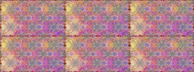 Raster illüstrasyonunda kusursuz çiçek deseni. Tarafsız ve pembe renkte çiçekler.