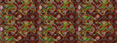 Kahverengi çiçekli bahar çiçekleri. Moda baskıları için zarif bir şablon. Küçük renkli çiçekler. Küçük çiçekte güzel bir desen. Motley illüstrasyonu.