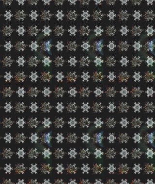 Çok renkli, zarif küçük çiçekler ve gri renkli komik böcekler, raster desen, illüstrasyon.