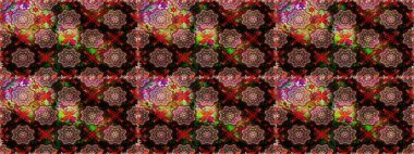 Siyah ve kahverengi renkli çiçeklerle kusursuz çiçek deseni. Suluboya tarzında siyah ve kahverengi renkte çiçekler.