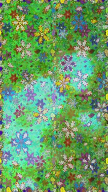 Çiçekli yaz çiçekleri. Küçük çiçekte güzel bir desen. Kusursuz. Motley illüstrasyonu. Moda baskıları için zarif bir şablon. Küçük renkli çiçekler..