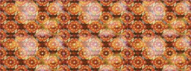 Kusursuz altın desen. Turuncu renklerde, altın elementlerle kusursuz desen. Raster doğulu süsü.