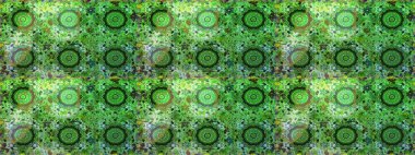 Raster illüstrasyonu. Kusursuz soyut bir arkaplan. Oriental raster klasik yeşil ve altın desenli.