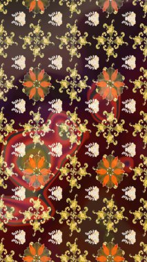 Çiçekli bahar çiçekleri. Küçük çiçekte güzel bir desen. Robot resim. Küçük renkli çiçekler. Motley illüstrasyonu. Moda baskıları için zarif bir şablon.