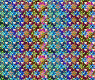 Çiçekli çiçek deseni, suluboya. Küçük çiçekte güzel bir çiçek deseni var. Raster deseni.