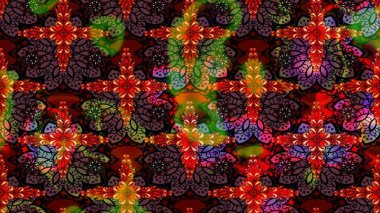 Çiçeksel fantezi tasarımı ve parlak bir arka plan çizimi. Düz Çiçek Elementleri Tasarımı. Renkli Bahar Teması çizim şablonu.