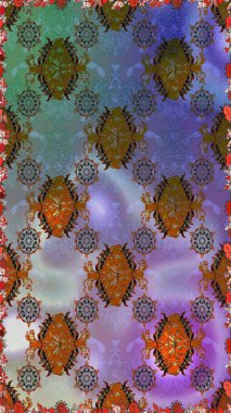 Soyut zarafet, çiçekli arkaplan deseni. Raster Güzel kumaş deseni.