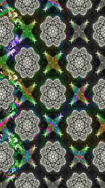 Çiçekli, yapraklı, çiçek desenli eskiz. Raster illüstrasyonu. El çizimi.